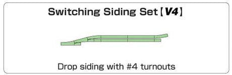 V4 Switching Siding Set - Unitrack -- Includes 2 #4 Remote Turnouts and Straight Sections