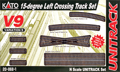 Unitrack V9 Set -- 15-Degree Left Crossing Track Set