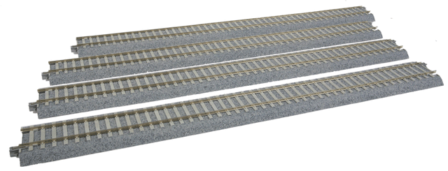 Straight Track w/Concrete Ties - Unitrack -- 14-1/2"  369mm pkg(4)