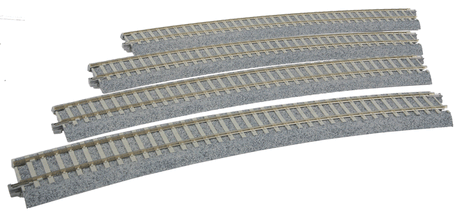 Superelevated Curve Track w/Concrete Ties - Unitrack -- 28-3/4"  730mm Radius, 22.5 Degree Sections pkg(4)
