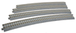Superelevated Easement Curve Track w/Concrete Ties - Unitrack -- 31-1/8"  790mm Radius, 22.5 Degree Sections, 1 Each Left & Right