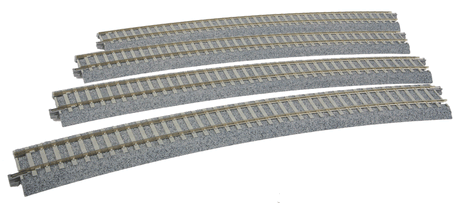 Superelevated Easement Curve Track w/Concrete Ties - Unitrack -- 31-1/8"  790mm Radius, 22.5 Degree Sections, 1 Each Left & Right