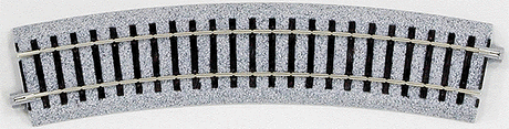 Curved Roadbed Track Section - Unitrack -- 22.5-Degree Section, 19-1/4"  490mm Radius pkg(4)