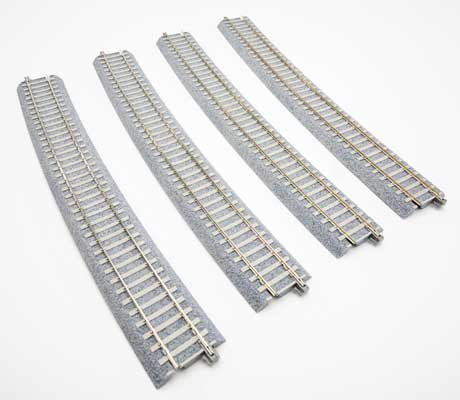 Code 83 Concrete Tie Large-Radius Curve Track - Unitrack -- 60-7/8" 1546mm, 11.25 Degree Section