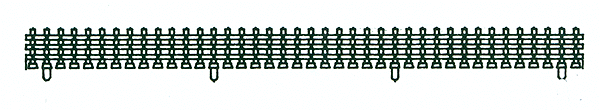 Double Track Plate Fences and Poles -- Fence Sections, 4 ea: Long, Medium, Short