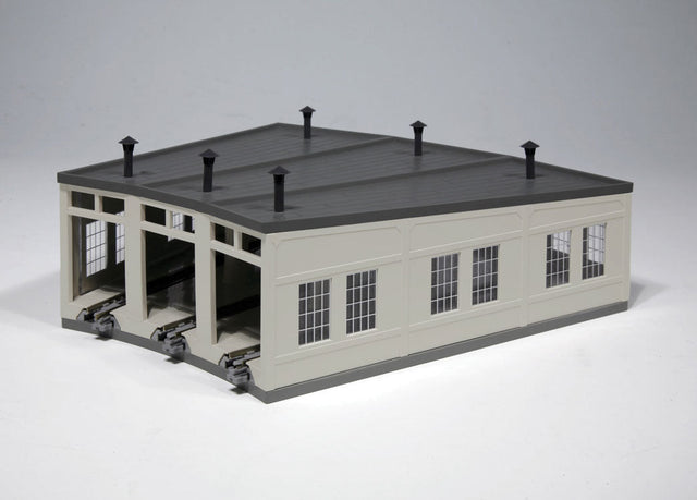 Three-Stall Concrete Roundhouse -- Kit - 7-7/8"  20cm Deep, 10-Degree Stalls