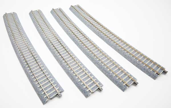 Code 83 Concrete Tie Large-Radius Curve Track - Unitrack -- 63-1/4" 1606mm, 11.25 Degree Section