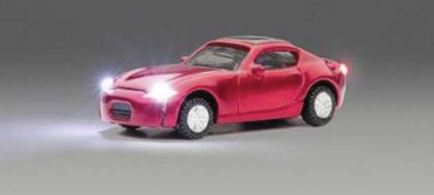 Sports Car with Just Plug(TM) Lighting - Assembled -- Red