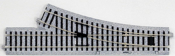 Manual Turnout - Unitrack -- Right Hand 9-3/4"  246mm Long, 19-1/4"  490mm Radius