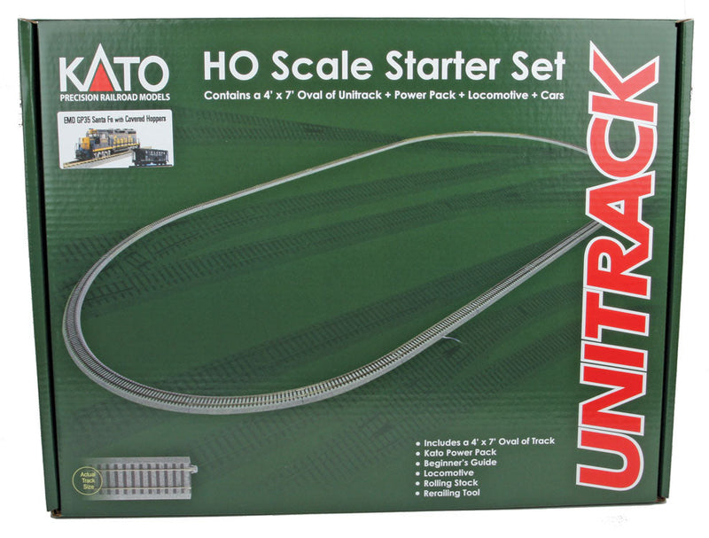 Freight Starter Set - Unitrack -- Santa Fe GP35, Covered Hoppers