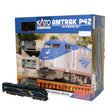 Amtrak P42 Superliner Starter Set - Standard DC -- Amtrak #100 (50th Blue), Viewliner Baggage, 2 Superliners, Unitrack Oval, Pa