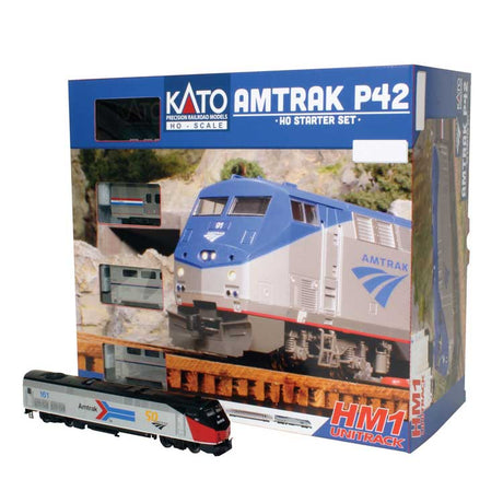 Amtrak P42 Superliner Starter Set - Standard DC -- Amtrak #161 (50th Phase I) Viewliner Baggage, 2 Superliners, Unitrack Oval,