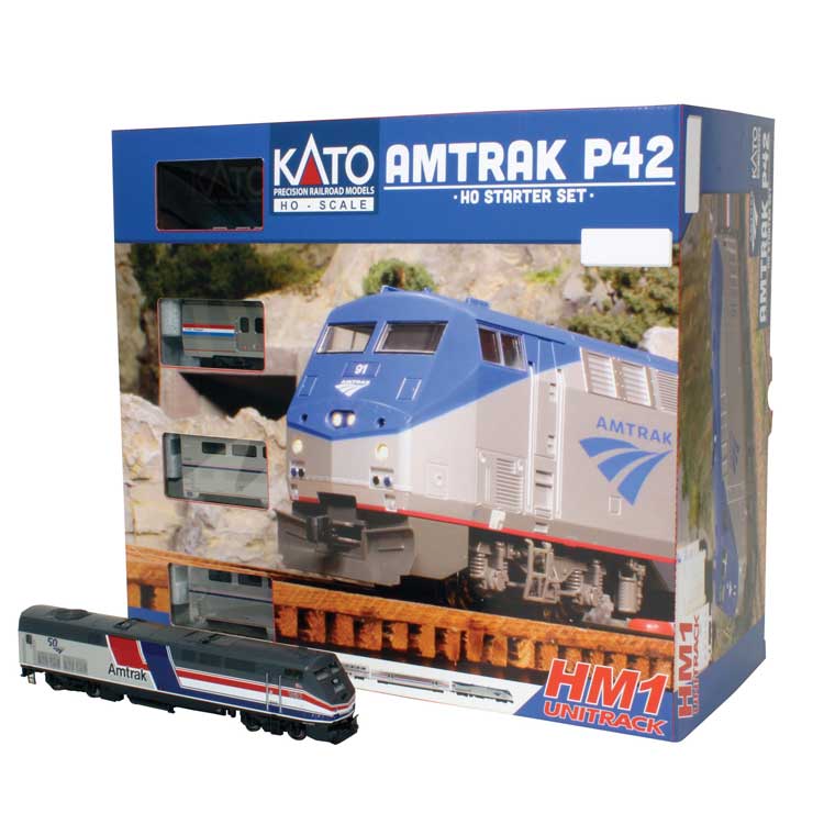 Amtrak P42 Superliner Starter Set - Standard DC -- Amtrak #160 (50th Phase III) Viewliner Bag, 2 Superliner, Unitrack Oval, Pac