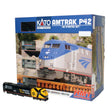 Amtrak P42 Superliner Starter Set - Standard DC -- Amtrak #203 (Lifesaver) Viewliner Baggage, 2 Superliners, Unitrack Oval, Pac