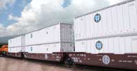 Gunderson Maxi IV 3-Unit Well Car - Ready to Run -- Burlington Northern & Santa Fe #253791 (Boxcar Red, Circle-Cross Logo)