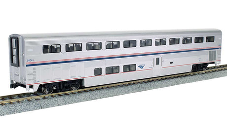 Superliner I Coach - Ready to Run -- Amtrak #34035 (Phase VI; silver, blue, red)