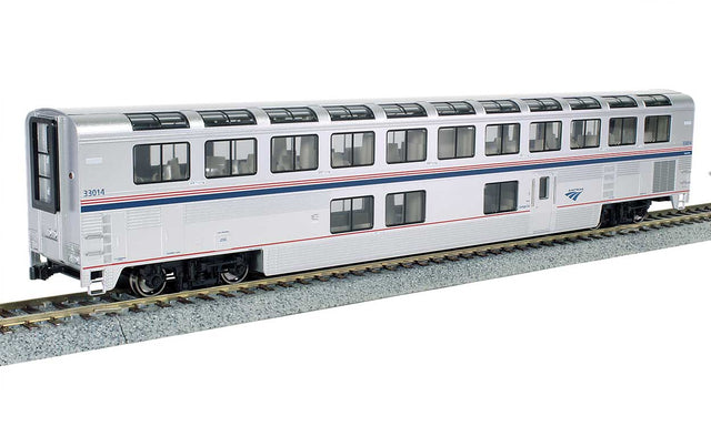 Superliner I Lounge - Ready to Run -- Amtrak #33023 (Phase VI; silver, blue, red)