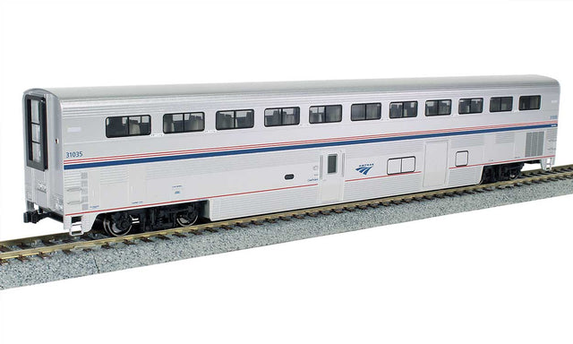 Superliner I Coach-Baggage - Ready to Run -- Amtrak #31003 (Phase VI; silver, blue, red)