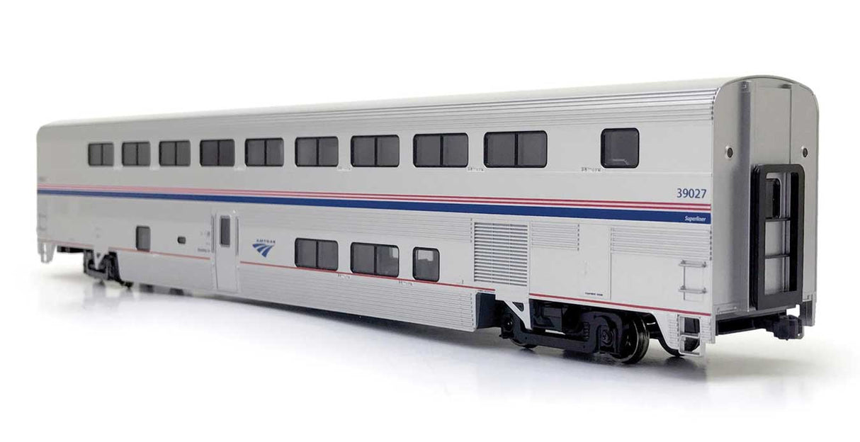 Superliner I Transition Sleeper - Ready to Run -- Amtrak #39041 (Phase IV; silver, blue, red)