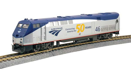 GE P42 Genesis - Sound, DCC, Working Ditch Lights -- Amtrak #46 (50th Anniversary Scheme, Phase V Late; silver, blue, gray)
