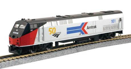 GE P42 Genesis - Sound, DCC, Working Ditch Lights -- Amtrak #161 (50th Anniversary Scheme, Phase I; silver, red, black, blue)