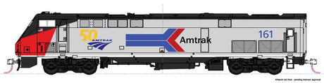 GE P42 Genesis - LokSound and DCC -- Amtrak (50th Anniversary Scheme, Phase I, silver, red, black, blue)