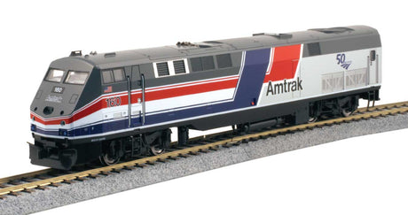 GE P42 Genesis - Sound, DCC, Working Ditch Lights -- Amtrak #160 (50th Anniversary, Phase III; Hockey Stick; silver, blue, red)
