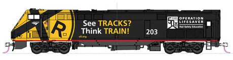 GE P42 Genesis - LokSound & DCC -- Amtrak #203 (Operation Lifesaver 50th Anniversary, black, yellow)
