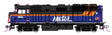 EMD F40PH Commuter Version - Sound and DCC -- Chicago Metra #149 (2024 Scheme, blue, black, orange, maroon)