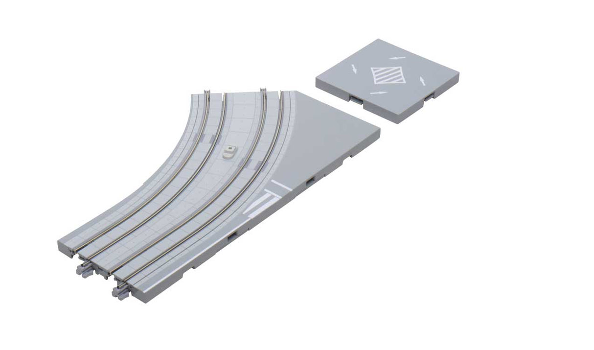 Street Track - Unitram -- Double Track Left Hand Curve 7-1/16"  180mm Radius 45 Degrees