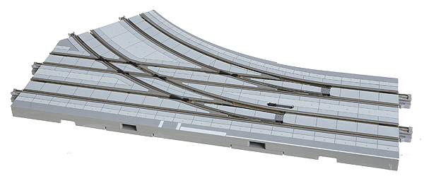 Unitram Street Track w/Streetcar Rails & Roadway -- Electric Turnout Right 7-1/16"  18cm Radius Diverging Route-1