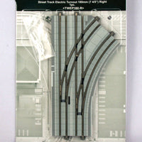 Unitram Street Track w/Streetcar Rails & Roadway -- Electric Turnout Right 7-1/16"  18cm Radius Diverging Route