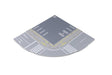 Street Plate for Unitram Track -- Quarter Circle Inner Road Plate with Printed Street Markings