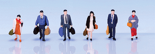 Figures pkg(6) -- Walking w/Bags