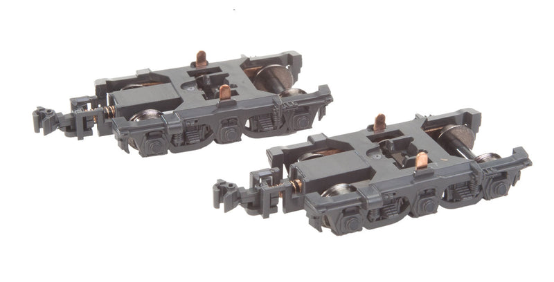 20th Century Limited Baggage-RPO 6-Wheel Truckwith Kato Knuckle Couplers -- Black 1 Pair