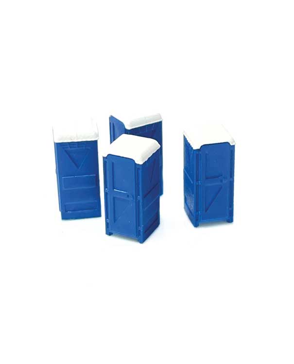 Portable Toilets/Outhouses -- Blue, White pkg(4)