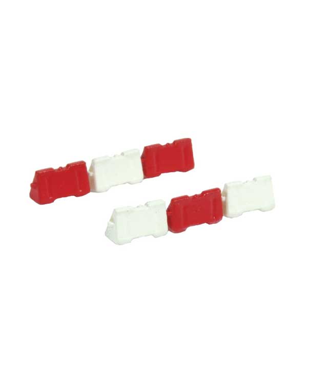 Jersey Barrier Walls -- Plastic 3 Each, Red, White