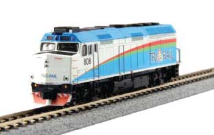 EMD F40PH Commuter Version - LokSound and DCC -- Florida Tri-Rail 807 (white, blue, orange, green)