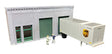 Single-Story Wall w/2 Overhead Doors and Office Entry - Keyrail -- Background Building Kit - 6-1/2 x 3 x 1"