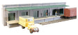 Single-Story Wall w/6 Doors & Covered Loading Dock - Keyrail -- Background Building Kit - 6-1/2 x 3 x 1"