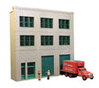 3-Story Wall w/2 Overhead Doors and Office Entry - Keyrail -- Background Building Kit Includes 8 Double-Hung Windows