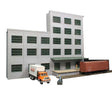 5-Story Building w/2 Overhead Doors, Loading Dock & Covered Dock - Keyrail -- Background Building Kit Includes 20 Double-Hung Windows