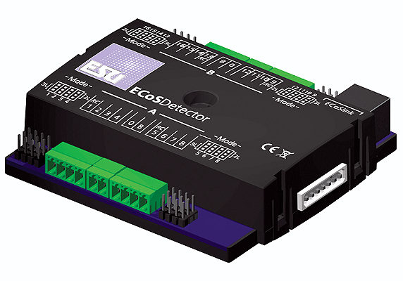 ECoSDetector Feedback Module -- 16 Digital Inputs For 2-Rail or 3-Rail Operation