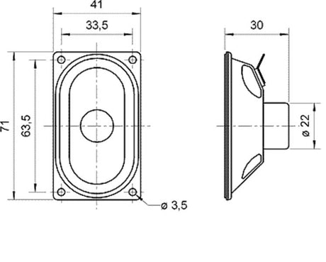 Speaker for LokSound XL V3.5 and 4.0 Decoders -- Visaton SC4.7ND, 1-5/8 x 2-3/4"  41 x 70mm, 8 Ohm-2