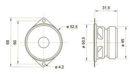 Speaker for LokSound XL V3.5 and 4.0 Decoders -- Visaton FRS5, 1-31/32"  50mm Round No Chamber, 8 Ohm for O, G Scale-2