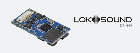 LokSound 5 Micro DCC-MM-SX-M4 Multi-Prototcol Sound and Control Decoder -- NEM652 8-Pin Plug, Wire Harness 11x15mm Speaker and Enclosure, Blank Sound F