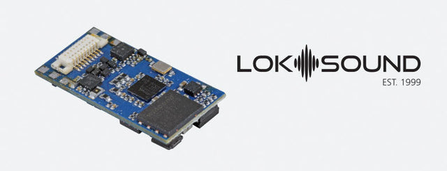 LokSound 5 Micro DCC-MM-SX-M4 Multi-Prototcol Sound and Control Decoder -- NEM652 8-Pin Plug, Wire Harness 11x15mm Speaker and Enclosure, Blank Sound F