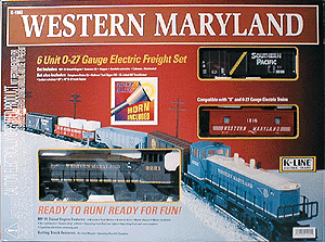 Diesel Freight -- WM 27 x 45", Transformer, 4 Cars, Caboose, Telephone Poles & Signs