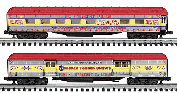 Gold Line(tm) Heavyweight Passenger Car 2-Pac -- Circus Transport 1 Each Diner & Baggage Cars