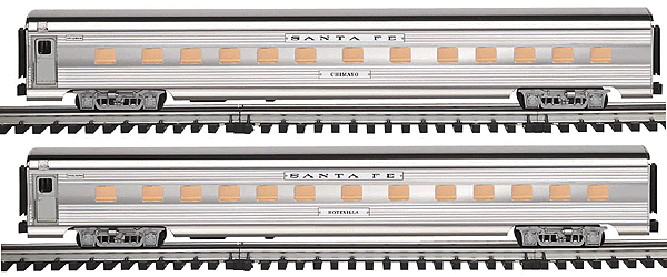 Gold Line(tm) 21" Extruded Aluminum Passenger 2-Pac -- Santa Fe "Super Chief" 1 Each "Hotevilla" & "Chimayo" Sleepers